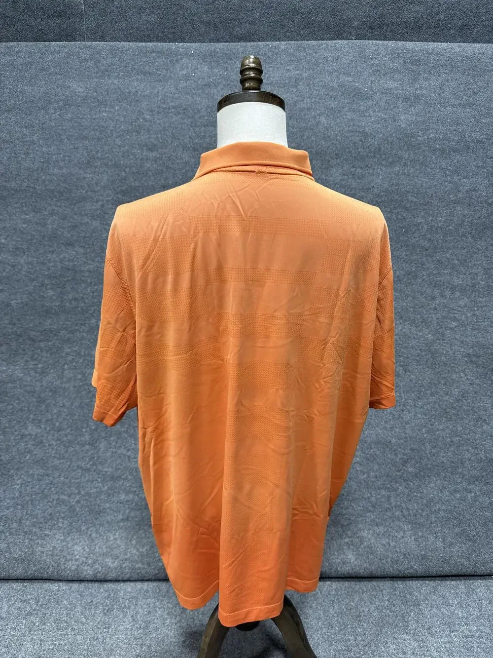 Nike Polo Shirt Mens 2XL Orange Mesh Solid Short Sleeve Golf Performance Top